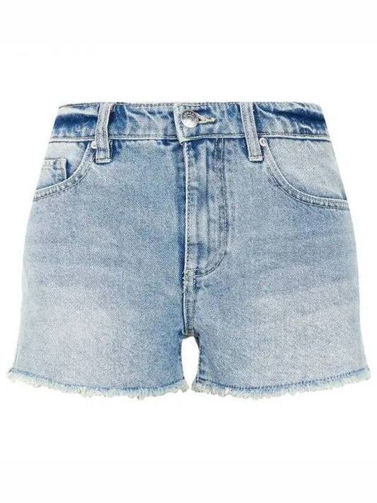 Women s ICON Collection Washed Cutting Denim Shorts Indigo 271551 - ARMANI EXCHANGE - BALAAN 1