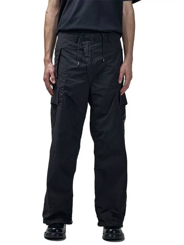 Flatt Nylon Oversized Cargo Straight Pants Black - CP COMPANY - BALAAN 2