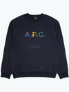 Shaun Tartan Check Logo Sweatshirt Navy - A.P.C. - BALAAN 2