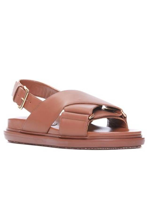 Fussbet Leather Sandals Brown - MARNI - BALAAN 4