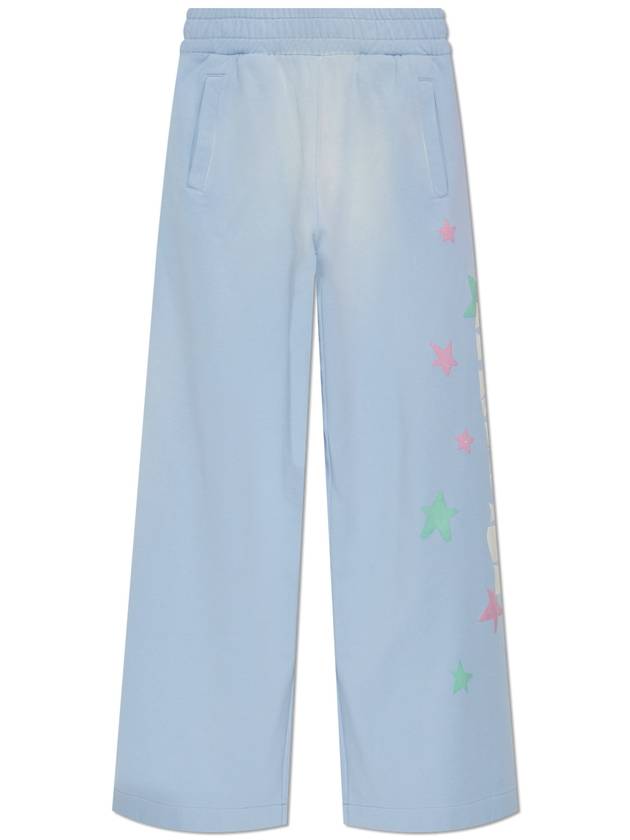 Palm Angels Sweatpants With Print, Women's, Light Blue - PALM ANGELS - BALAAN 1