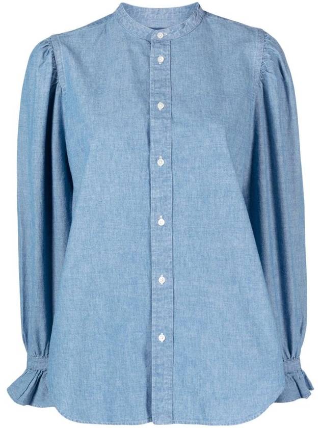 Denim Puff Sleeve Shirt 211912103001 - POLO RALPH LAUREN - BALAAN 1