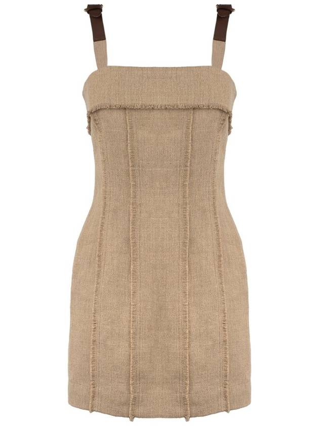 Alberta Ferretti Natural Jute Sheath Dress - ALBERTA FERRETTI - BALAAN 1