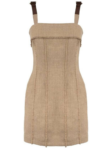 Alberta Ferretti Natural Jute Sheath Dress - ALBERTA FERRETTI - BALAAN 1