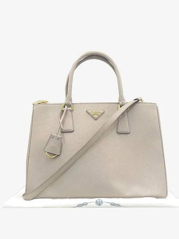 1BA274 Gray Saffiano Galleria Large Tote Bag Shoulder Strap 2WAY - PRADA - BALAAN 1