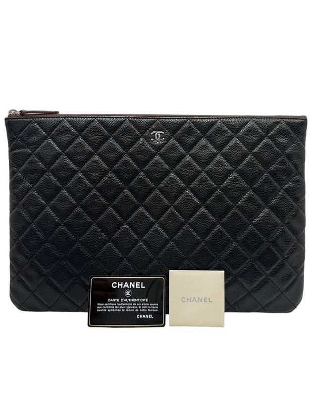 Women s A69251 Black Caviar Skin COCO Silver Logo Large Clutch - CHANEL - BALAAN 10