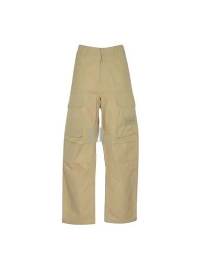 Loose Fit Cargo Cotton Canvas Straight Pants Beige - STONE ISLAND - BALAAN 2