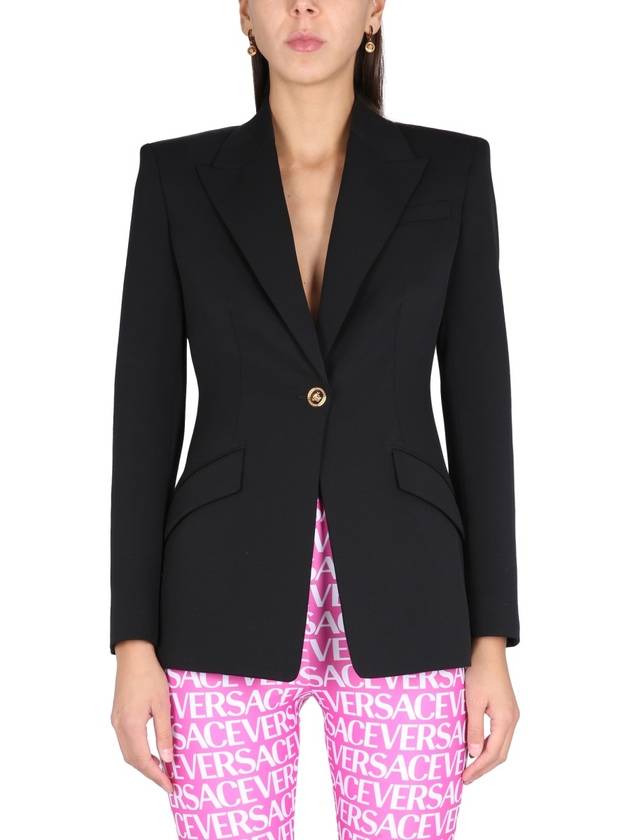 Women's Medusa Single-breasted Blazer Jacket Black - VERSACE - BALAAN 2