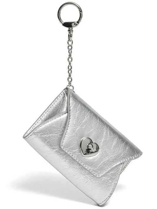 Heartlock keyring multi pouch card wallet silver - LE MASQUE - BALAAN 1