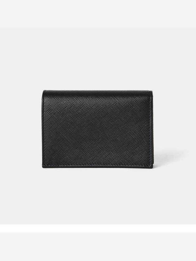 Saffiano Leather Triangle Logo Card Wallet Black - PRADA - BALAAN 3