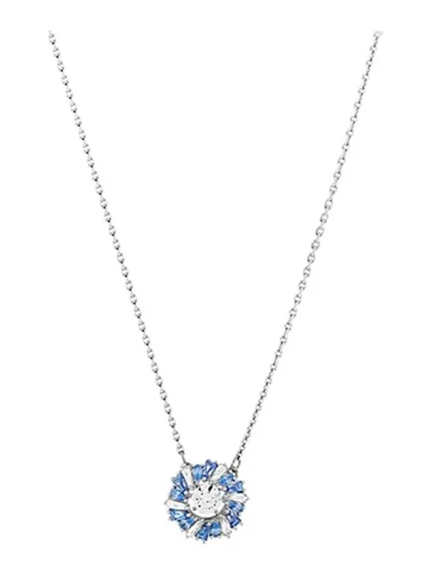 Idyllia Flower Rhodium Necklace Blue - SWAROVSKI - BALAAN 4