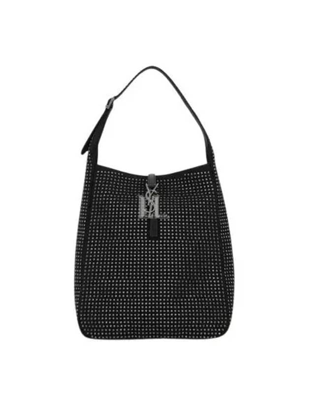 Logo Embellished Medium Shoulder Bag Black - SAINT LAURENT - BALAAN 2