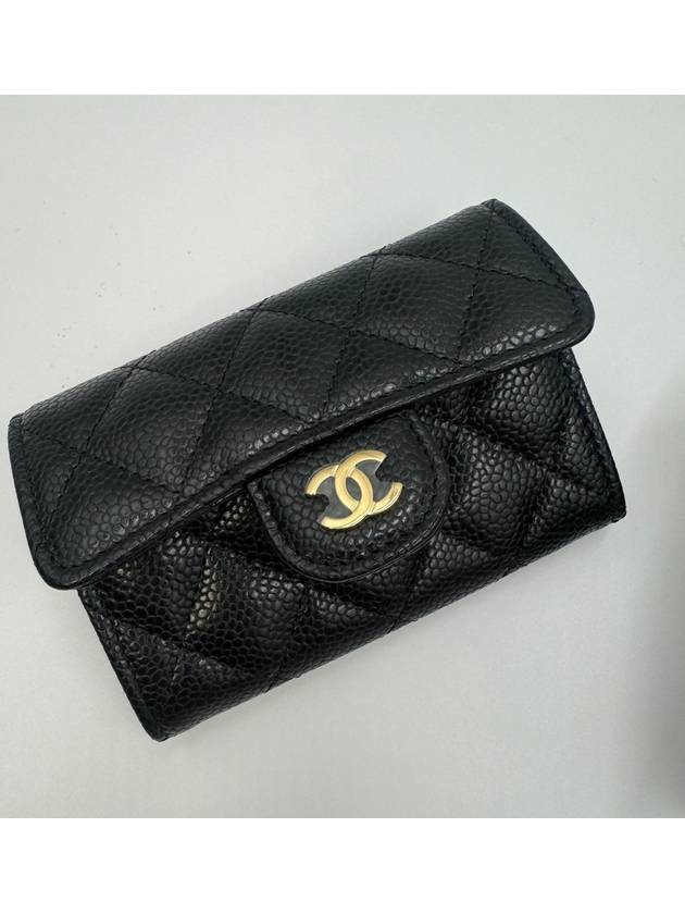 Classic Grained Calfskin Card Wallet Black - CHANEL - BALAAN 5