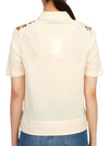 Women's Silk Front Polo Shirt Cream - TORY BURCH - BALAAN 5