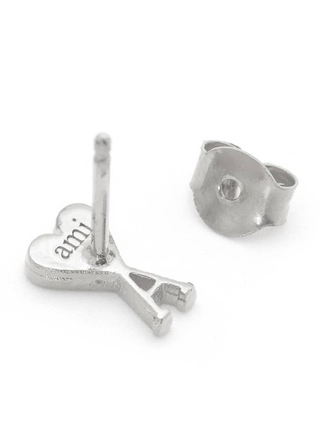 De Coeur Stud Palladium Plated Brass Earrings Silver - AMI - BALAAN 7