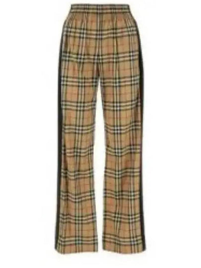 Organic Cotton Check Straight Pants Beige - BURBERRY - BALAAN 2