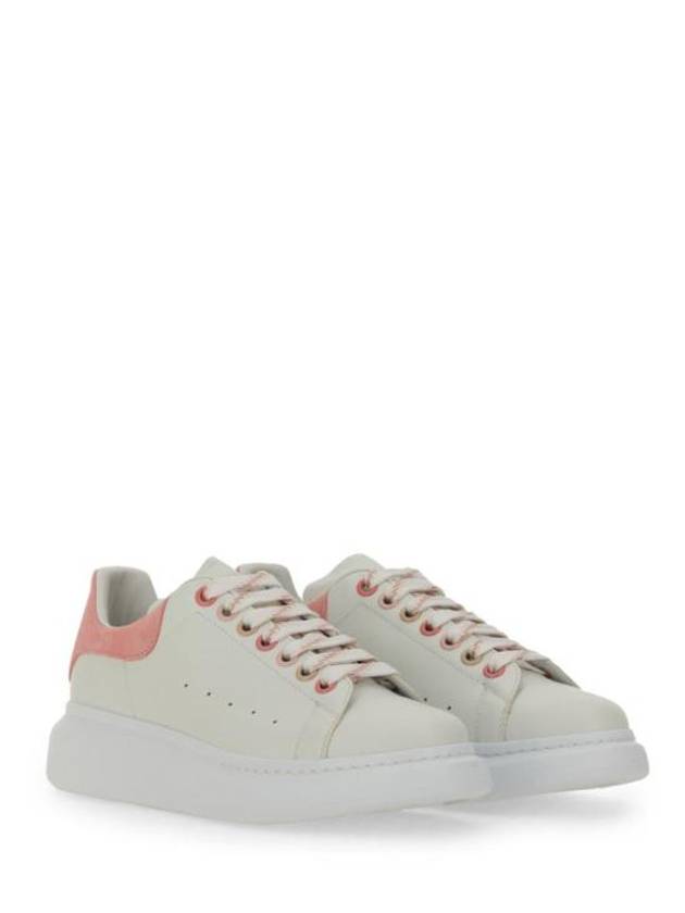 Oversized Leather Low Top Sneakers White Pink - ALEXANDER MCQUEEN - BALAAN 3