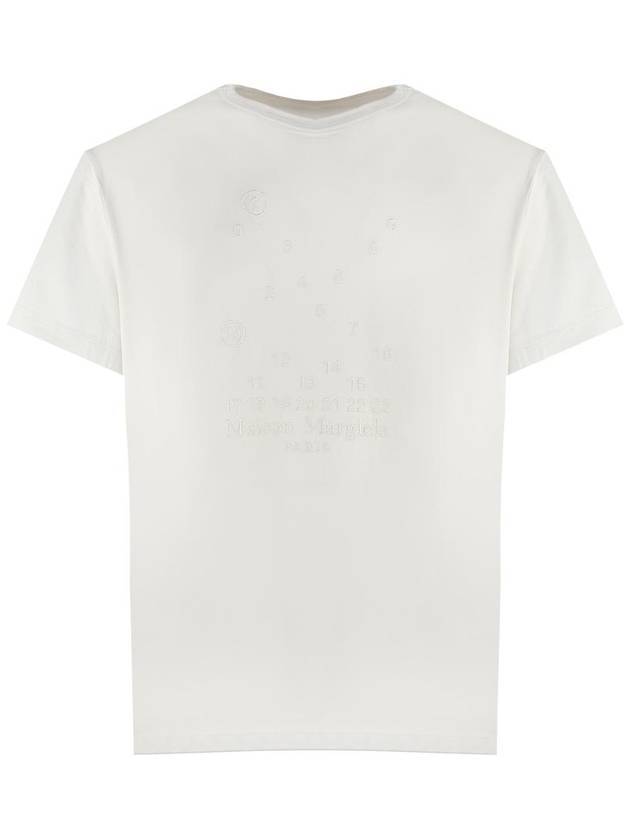 Numeric Embroidered Logo Mako Cotton Short Sleeve T-Shirt White - MAISON MARGIELA - BALAAN 1