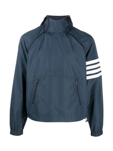 Men's Double Zipper 4 Bar Anorak Windbreaker Navy - THOM BROWNE - BALAAN 1