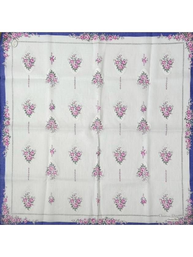 White Purple Flower Handkerchief 8 3VDIA298353 - DIOR - BALAAN 1