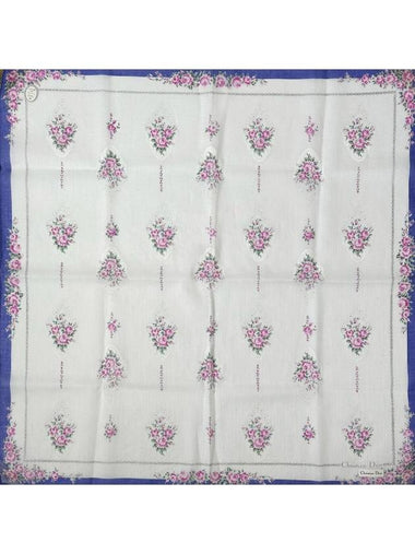 White Purple Flower Handkerchief 8 3VDIA298353 - DIOR - BALAAN 1