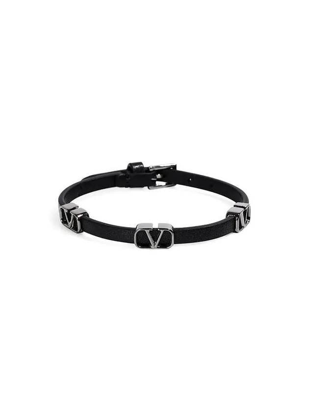 Valentino 5Y2J0M98 UQC 0NO J0M98 Garavani V logo leather bracelet - RED VALENTINO - BALAAN 1