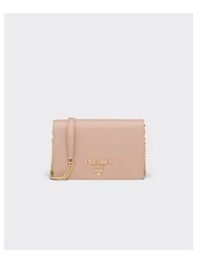 Saffiano Leather Metal Chain Mini Shoulder Bag Powder Pink - PRADA - BALAAN 2