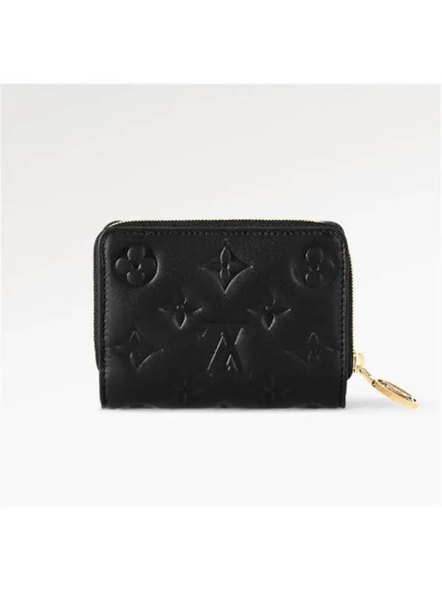 Women's Lou Monogram Lambskin Half Wallet Black - LOUIS VUITTON - BALAAN 2