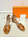 Used luxury goods Lewis It 37 Brown natural sense 50 strap sandals - HERMES - BALAAN 7