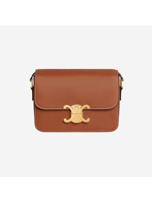 Natural Tin Triomphe Calfskin Cross Bag Tan - CELINE - BALAAN 1