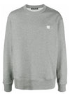 Face Patch Crew Neck Sweatshirt Grey - ACNE STUDIOS - BALAAN 2