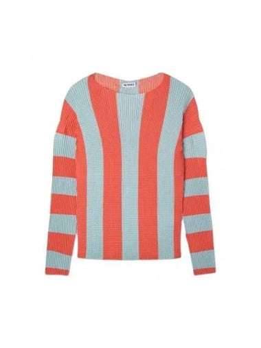 Striped Pleated T Shirt Red Pale Blue CRTWWTOP020PLY0147435 270566 - SUNNEI - BALAAN 1