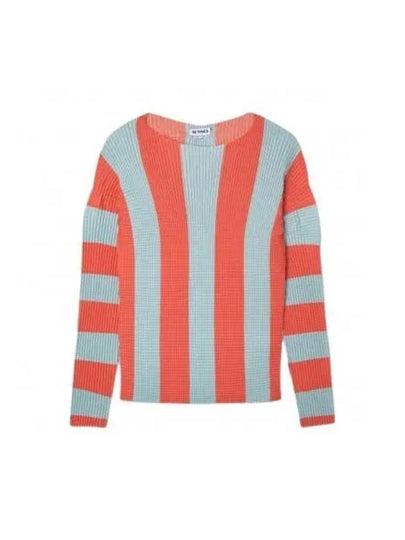 Stripe Pleated Long Sleeve T-Shirt Orange - SUNNEI - BALAAN 2