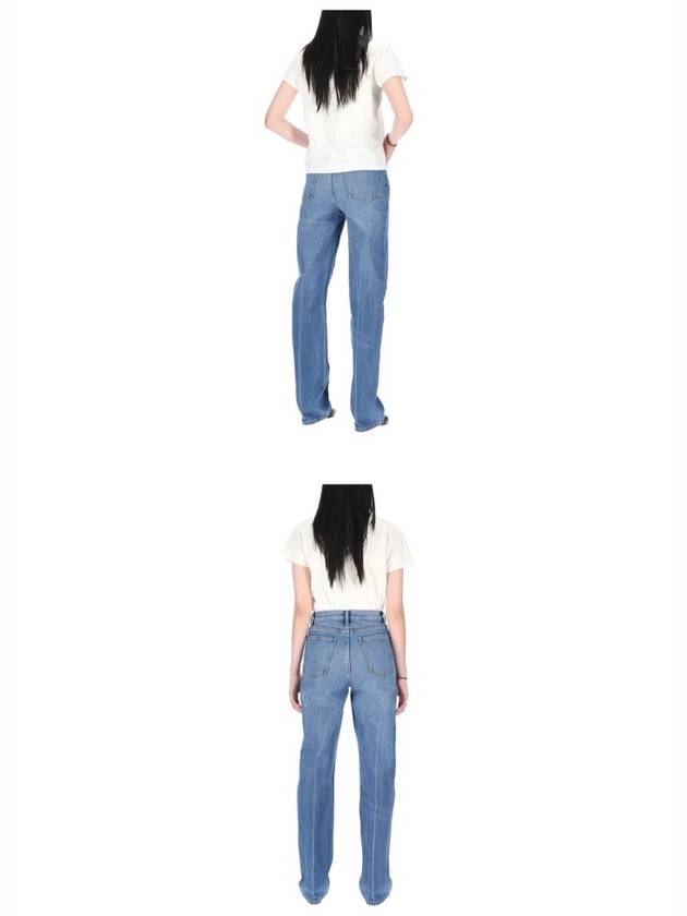 Women's Mid-Rise Straight Jeans Blue - TORY BURCH - BALAAN.