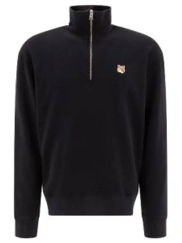 Fox Head Patch Half Zipper Sweatshirt Black - MAISON KITSUNE - BALAAN 2