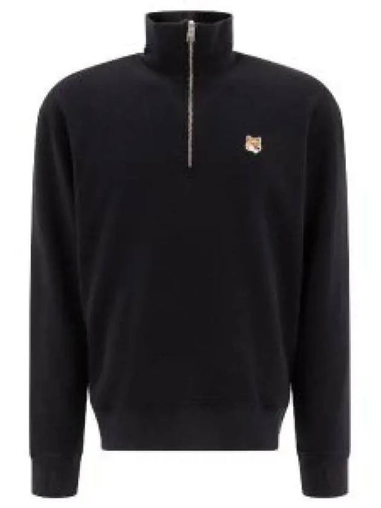 Fox Head Patch Half Zipper Sweatshirt Black - MAISON KITSUNE - BALAAN 2