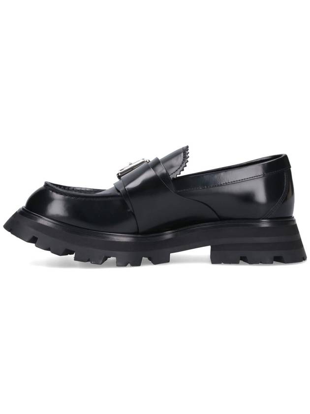 Buckle Leather Loafers Black - ALEXANDER MCQUEEN - BALAAN 5