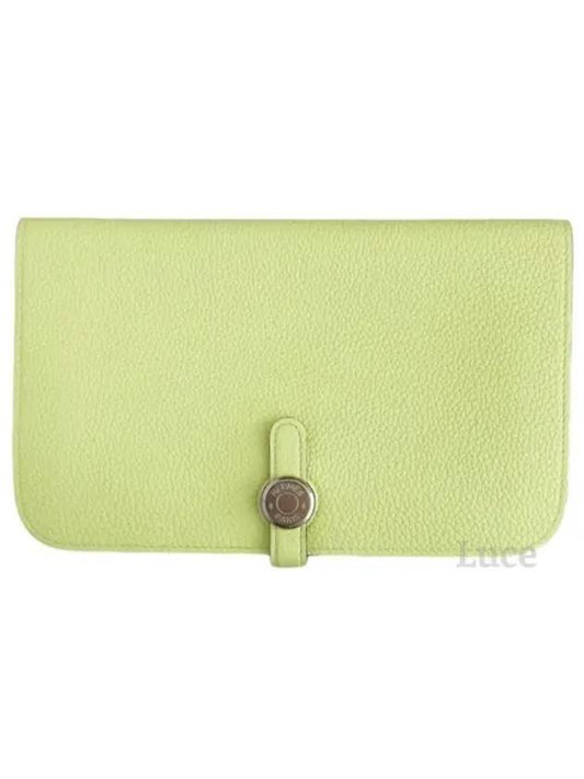 Dogon Duo Long Wallet Lime Silver - HERMES - BALAAN 1