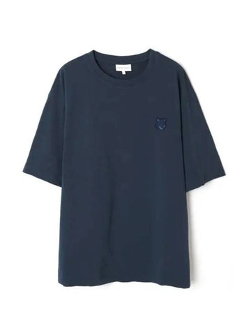 Bold Fox Head Patch Oversized Short Sleeve T-Shirt Navy - MAISON KITSUNE - BALAAN 1