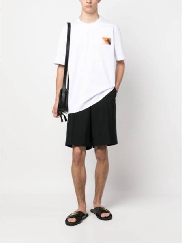 Logo Label Patch Short Sleeve T-Shirt White - FENDI - BALAAN 2