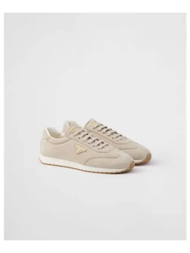 Rank Suede Low Top Sneakers Grey - PRADA - BALAAN 2