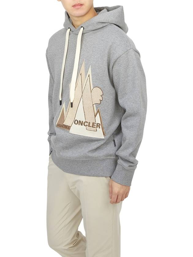 Grenoble Mountain Logo Hood Gray - MONCLER - BALAAN 5