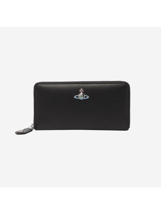 Napa Classic Zip Around Wallet Black - VIVIENNE WESTWOOD - BALAAN.