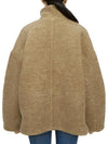 Boucle Wool Shoulder Zip-Up Jacket Tiger's Eye - GANNI - BALAAN 7