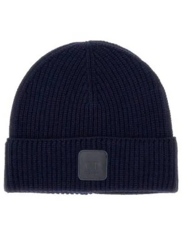 Extra Fine Merino Wool Logo Beanie Navy - CP COMPANY - BALAAN 2