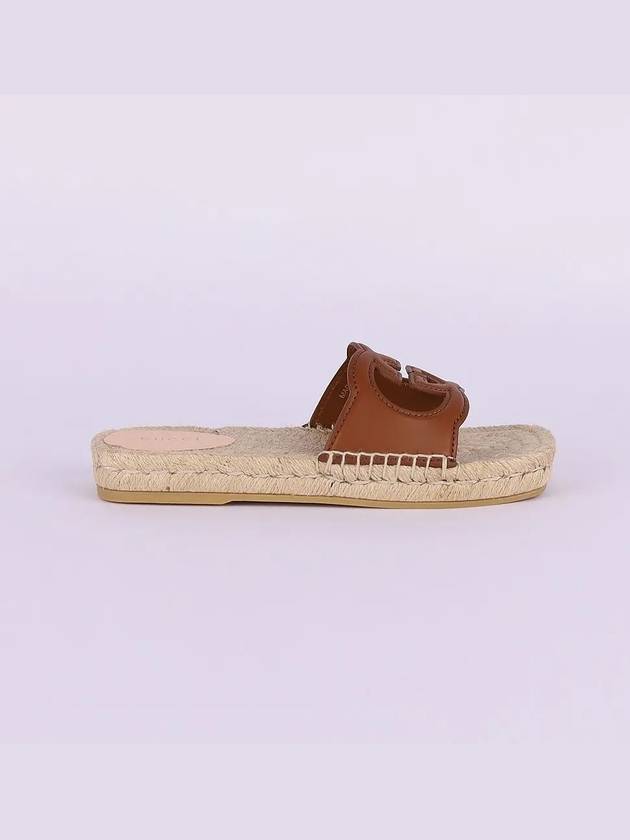 Interlocking G cut out espadrille slide sandals 725830 US000 2535 - GUCCI - BALAAN 2