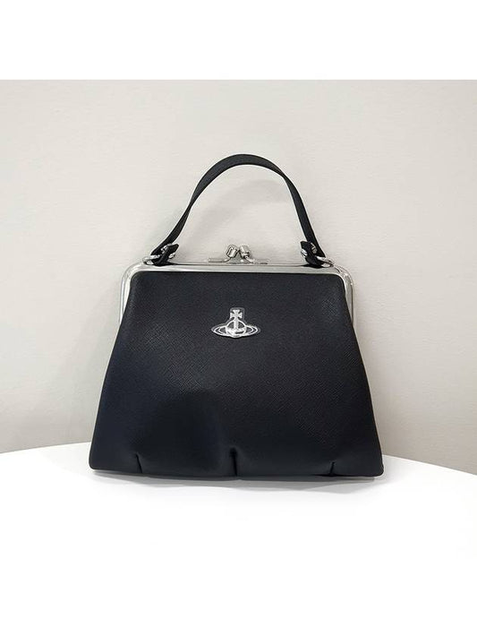 Metal ORB Point Saffiano Tote Bag Black - VIVIENNE WESTWOOD - BALAAN 2