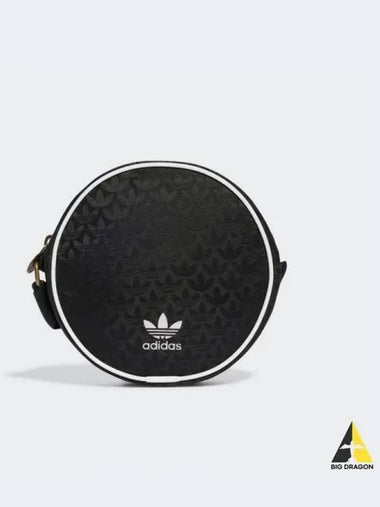 Trefoil Monogram Jacquard Round Bag BLACKwhite - ADIDAS - BALAAN 1