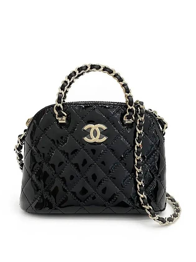 Chain Shoulder Mini Black Champagne Gold Patent 3ET2590 - CHANEL - BALAAN 2