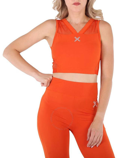 Sports Cross Logo Print Sports Bra Deep Orange - KENZO - BALAAN 2